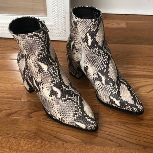 Madden Girl faux snake skin booties, size 9